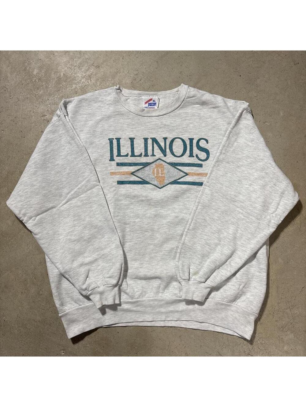 Vintage 90s Illinois Fighting Illini Jerzees Crewneck Sweatshirt Mens XL USA